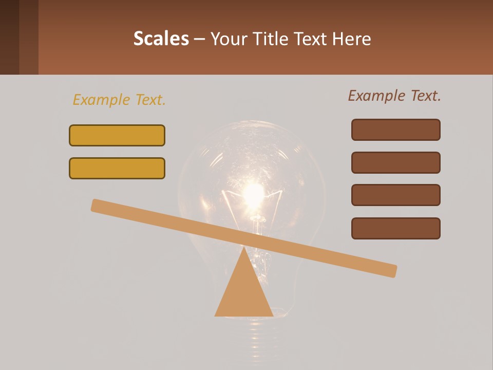 A Light Bulb On Top Of A Wooden Table PowerPoint Template