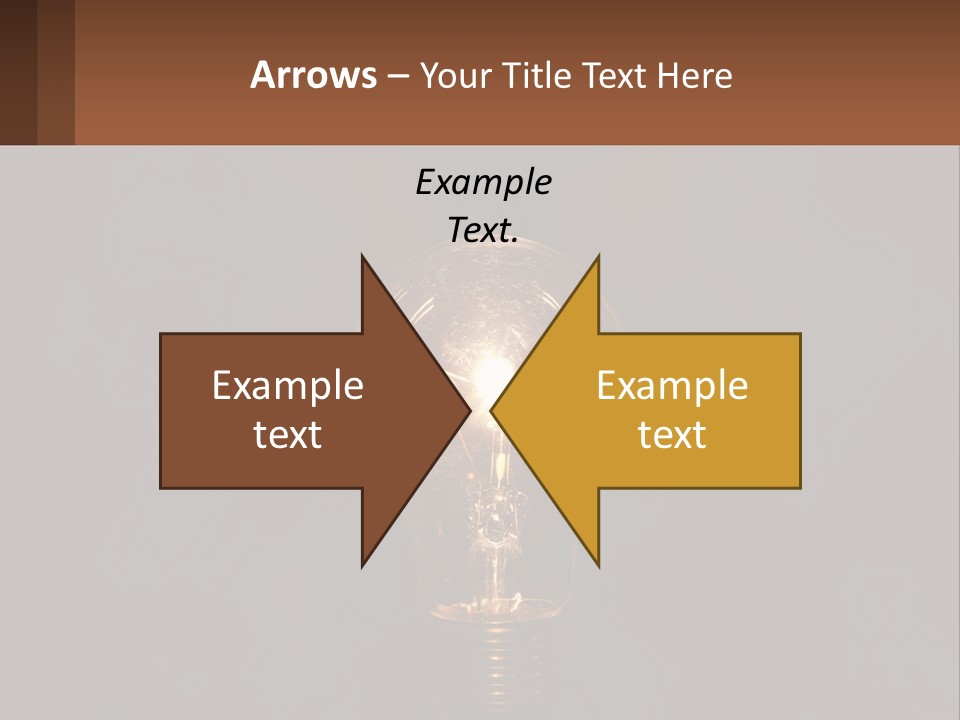 A Light Bulb On Top Of A Wooden Table PowerPoint Template