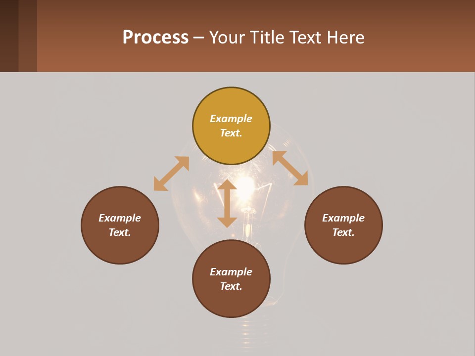 A Light Bulb On Top Of A Wooden Table PowerPoint Template