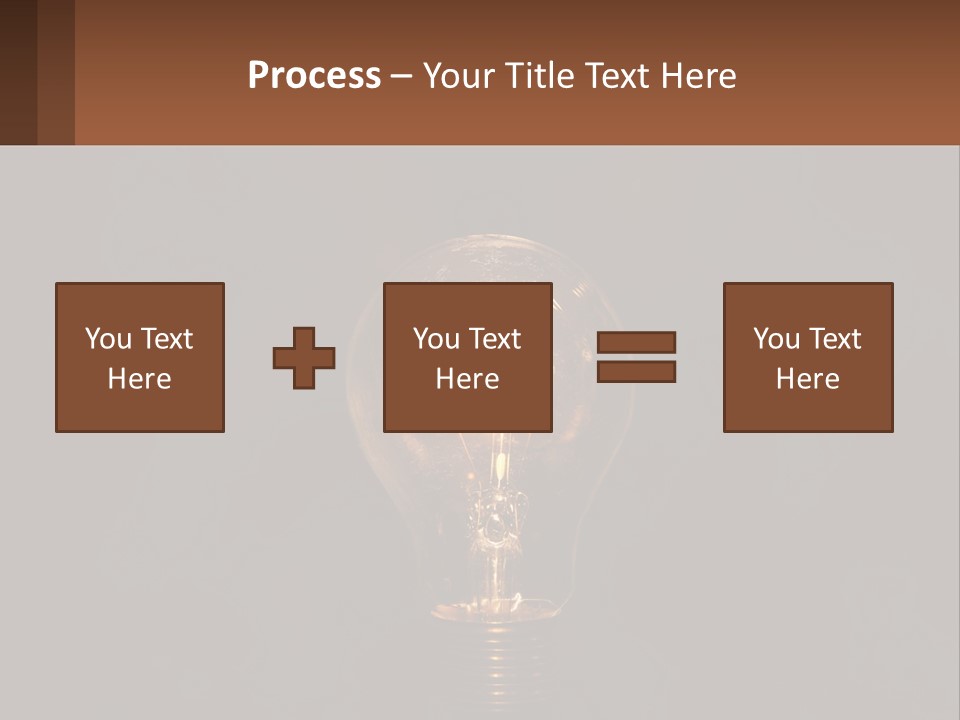 A Light Bulb On Top Of A Wooden Table PowerPoint Template