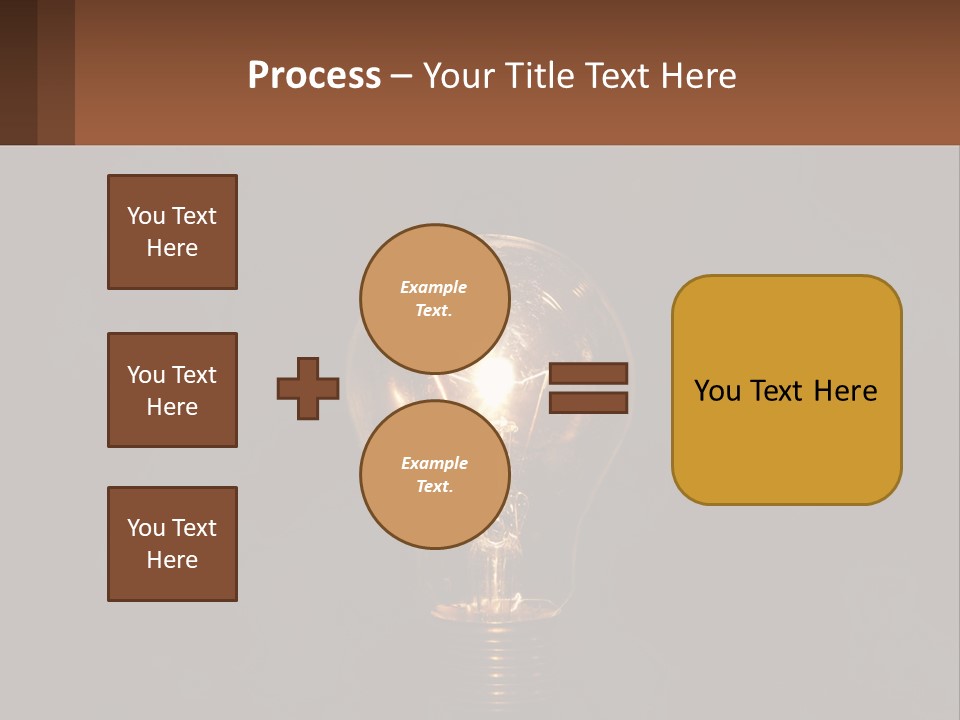 A Light Bulb On Top Of A Wooden Table PowerPoint Template