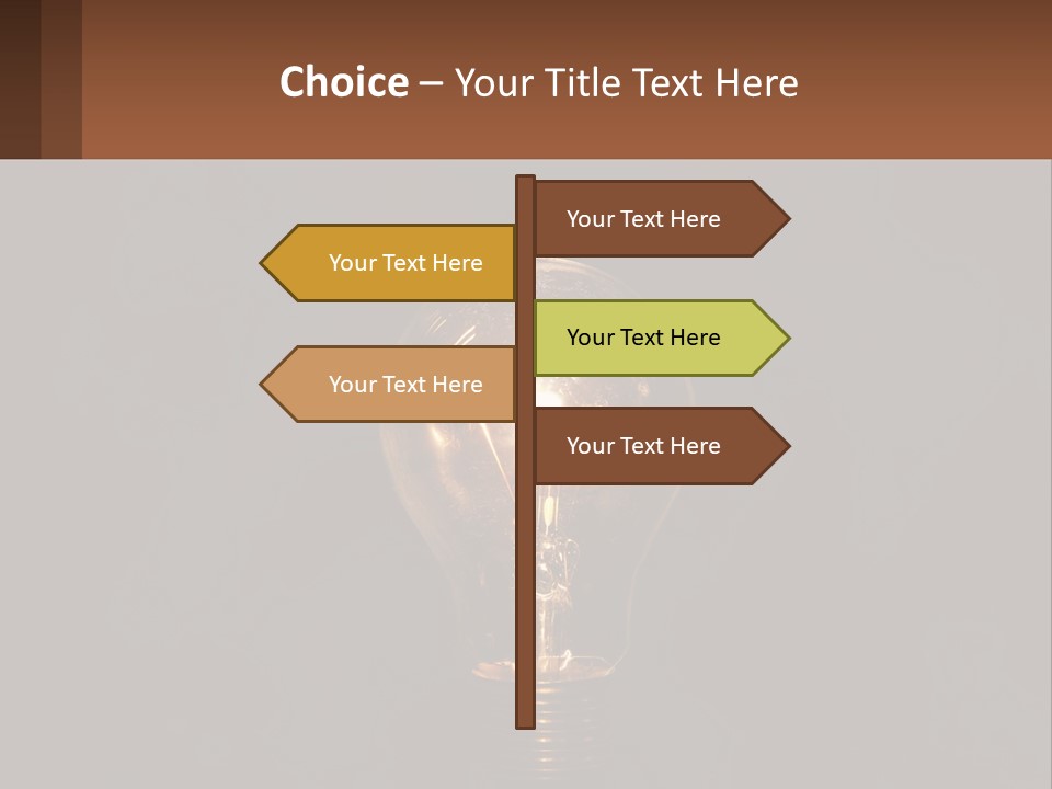 A Light Bulb On Top Of A Wooden Table PowerPoint Template