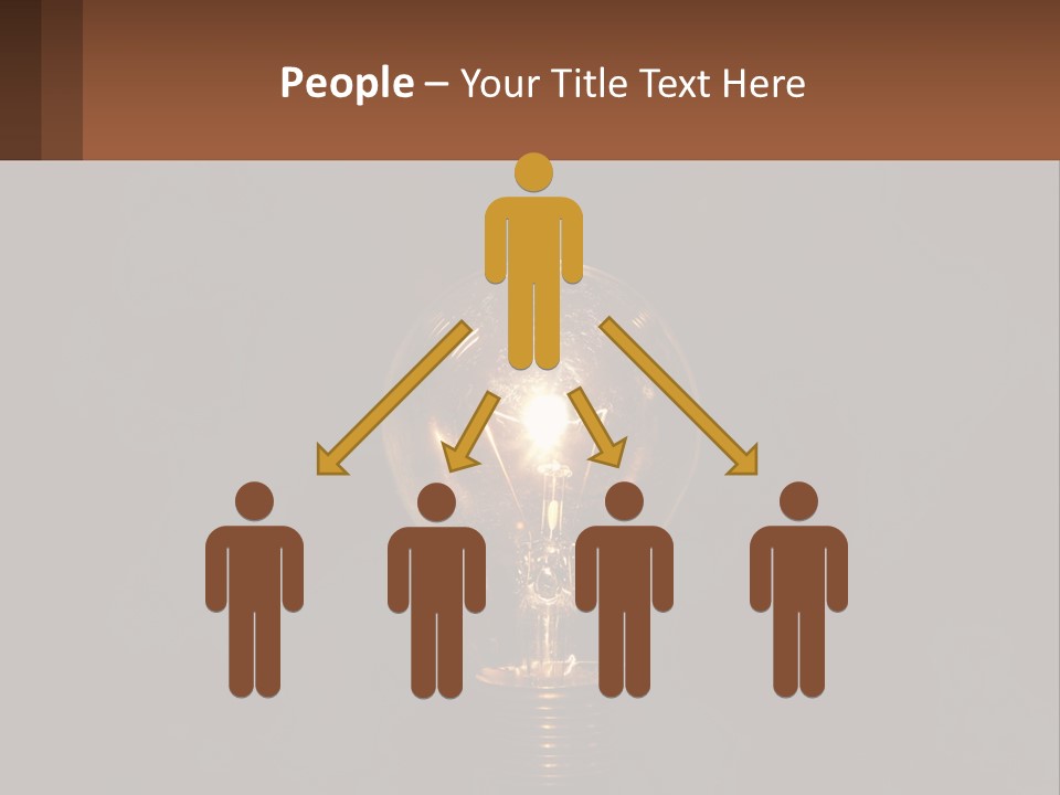 A Light Bulb On Top Of A Wooden Table PowerPoint Template