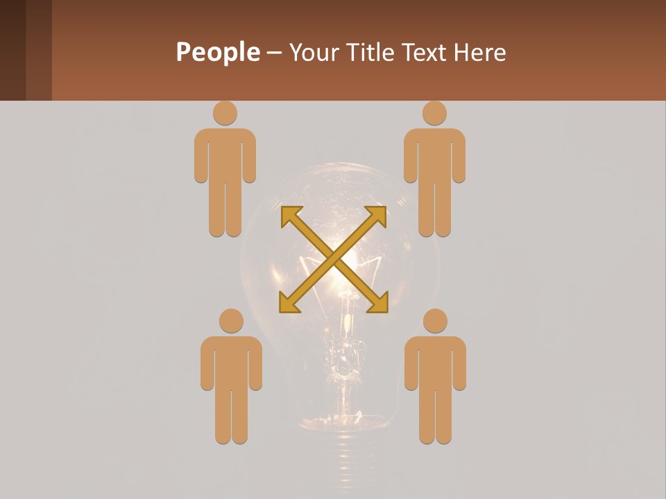 A Light Bulb On Top Of A Wooden Table PowerPoint Template