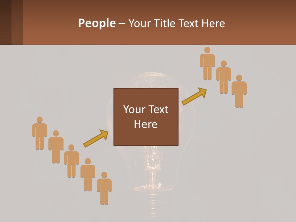 A Light Bulb On Top Of A Wooden Table PowerPoint Template