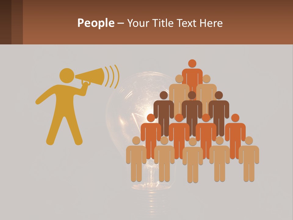 A Light Bulb On Top Of A Wooden Table PowerPoint Template