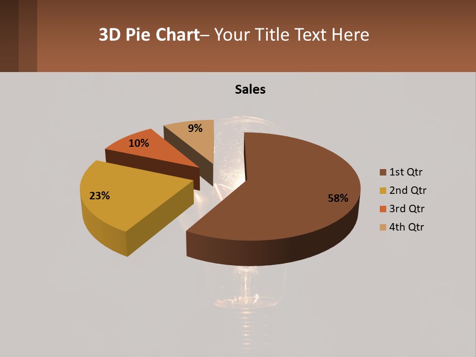 A Light Bulb On Top Of A Wooden Table PowerPoint Template