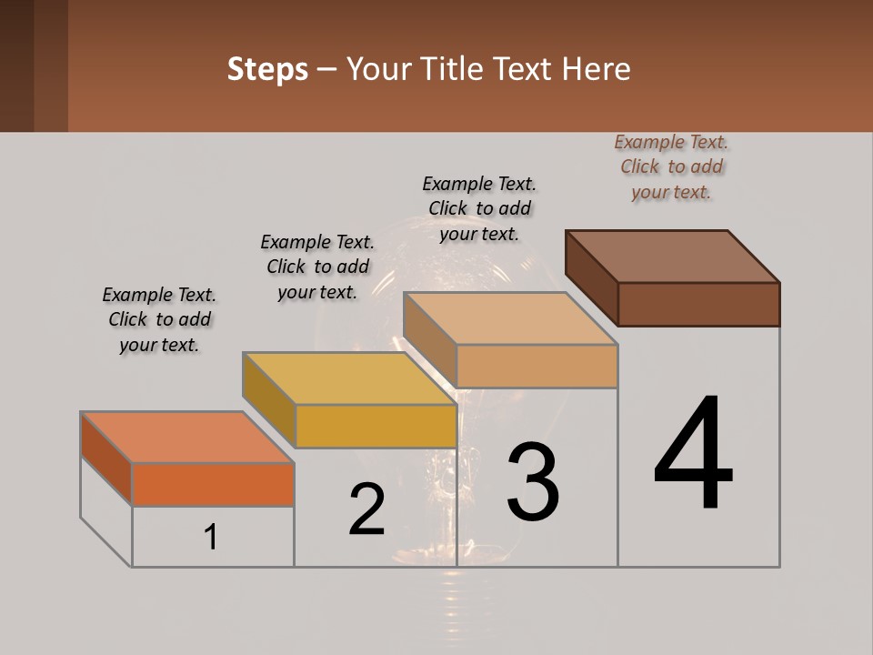 A Light Bulb On Top Of A Wooden Table PowerPoint Template
