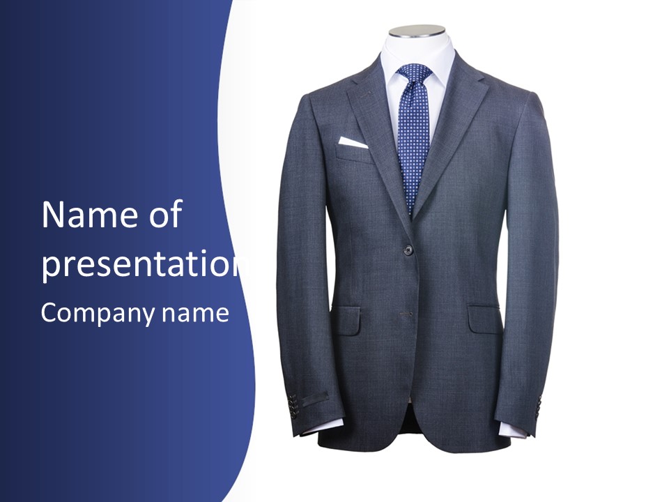 A Suit And Tie On A Mannequin PowerPoint Template