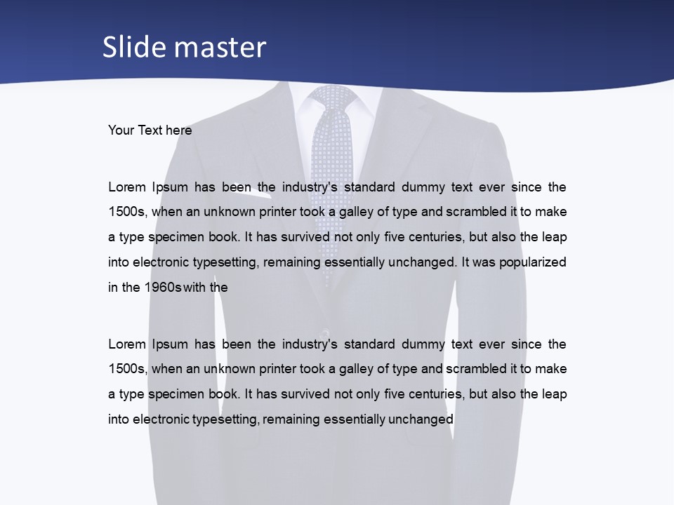 A Suit And Tie On A Mannequin PowerPoint Template