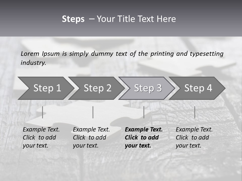 A Group Of Pieces Of A Puzzle On A Wooden Table PowerPoint Template