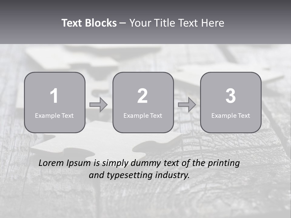 A Group Of Pieces Of A Puzzle On A Wooden Table PowerPoint Template