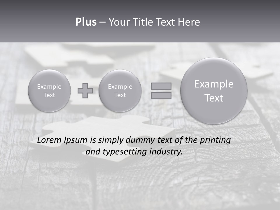 A Group Of Pieces Of A Puzzle On A Wooden Table PowerPoint Template