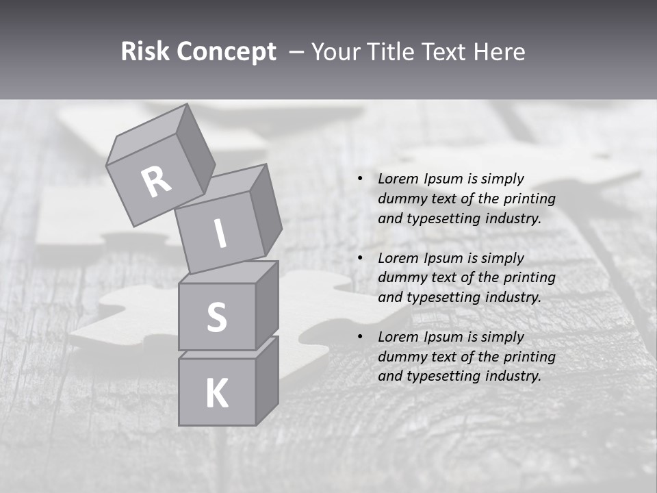 A Group Of Pieces Of A Puzzle On A Wooden Table PowerPoint Template