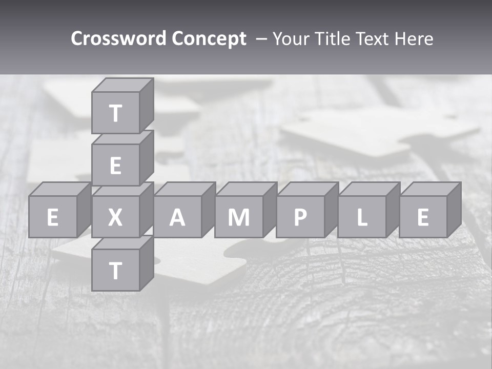 A Group Of Pieces Of A Puzzle On A Wooden Table PowerPoint Template