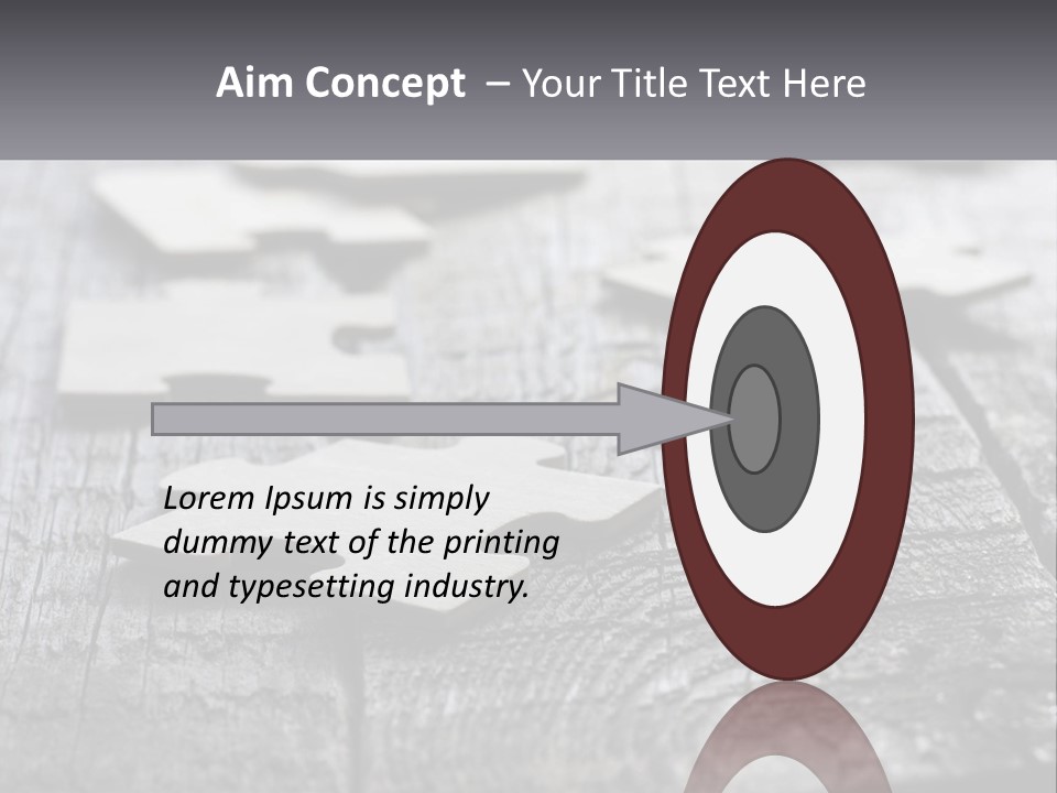 A Group Of Pieces Of A Puzzle On A Wooden Table PowerPoint Template