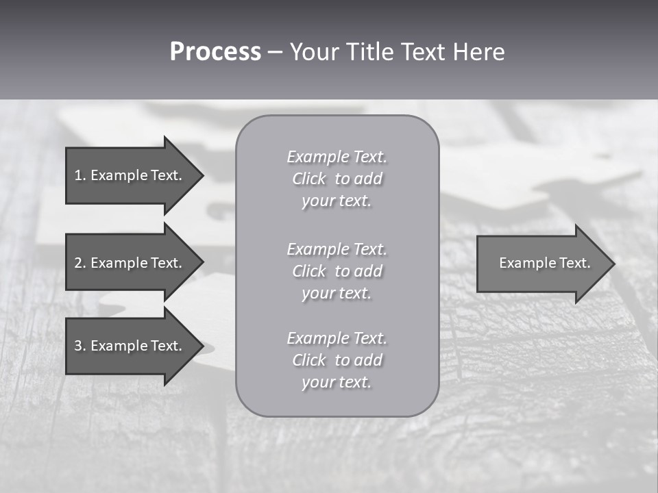 A Group Of Pieces Of A Puzzle On A Wooden Table PowerPoint Template