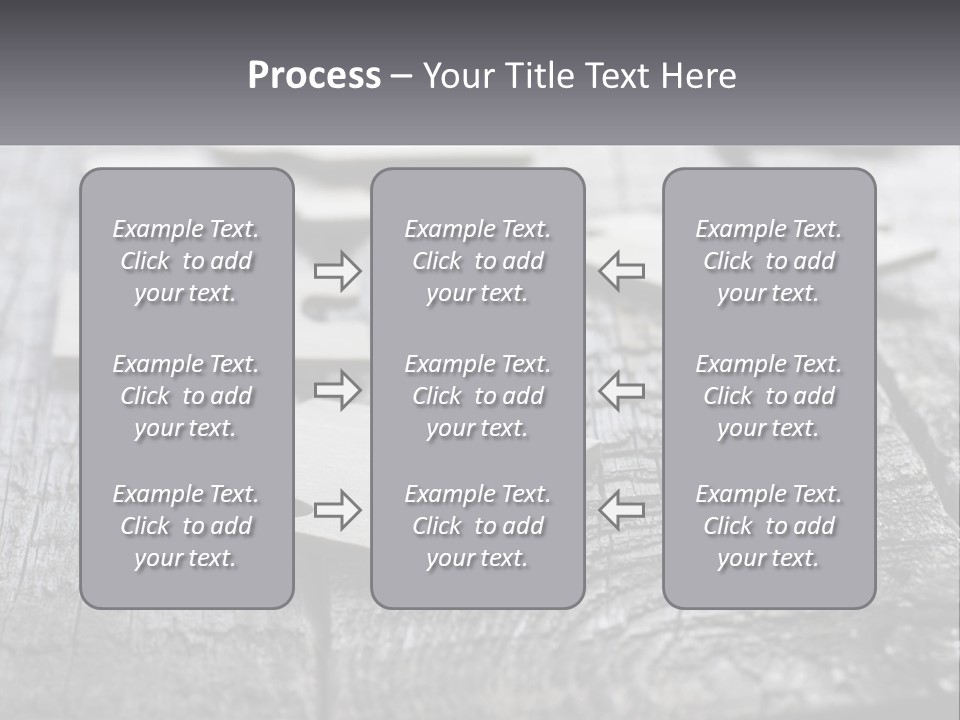 A Group Of Pieces Of A Puzzle On A Wooden Table PowerPoint Template