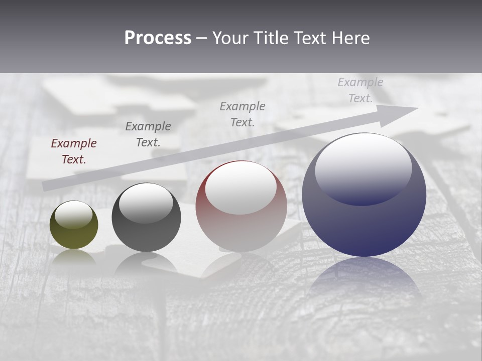 A Group Of Pieces Of A Puzzle On A Wooden Table PowerPoint Template