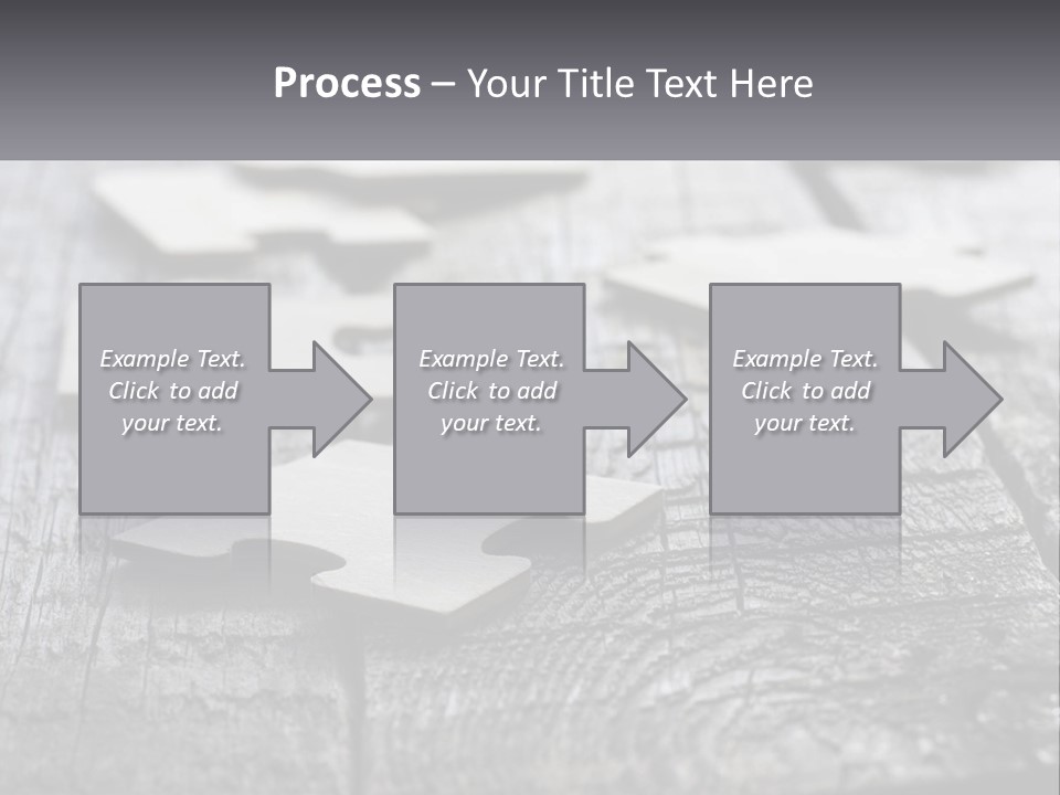 A Group Of Pieces Of A Puzzle On A Wooden Table PowerPoint Template