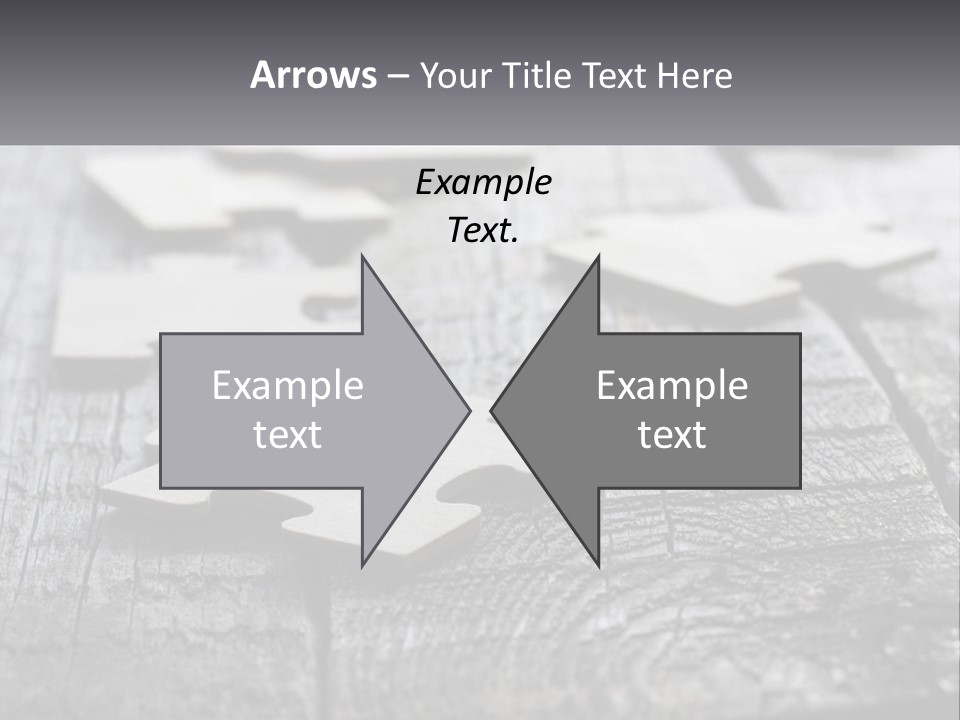 A Group Of Pieces Of A Puzzle On A Wooden Table PowerPoint Template