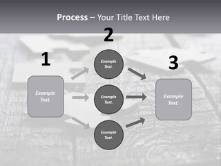 A Group Of Pieces Of A Puzzle On A Wooden Table PowerPoint Template