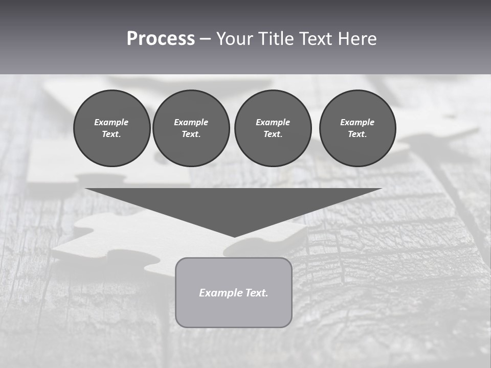 A Group Of Pieces Of A Puzzle On A Wooden Table PowerPoint Template