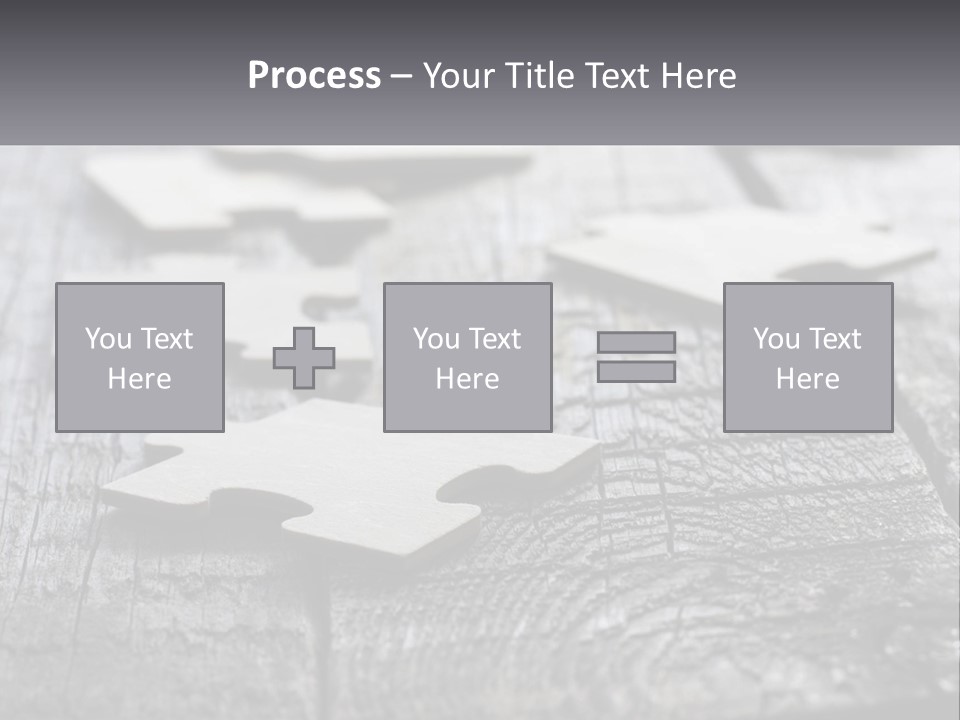 A Group Of Pieces Of A Puzzle On A Wooden Table PowerPoint Template