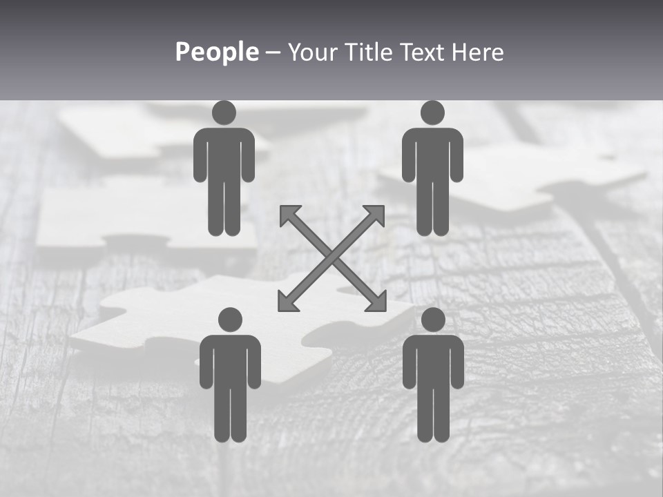 A Group Of Pieces Of A Puzzle On A Wooden Table PowerPoint Template