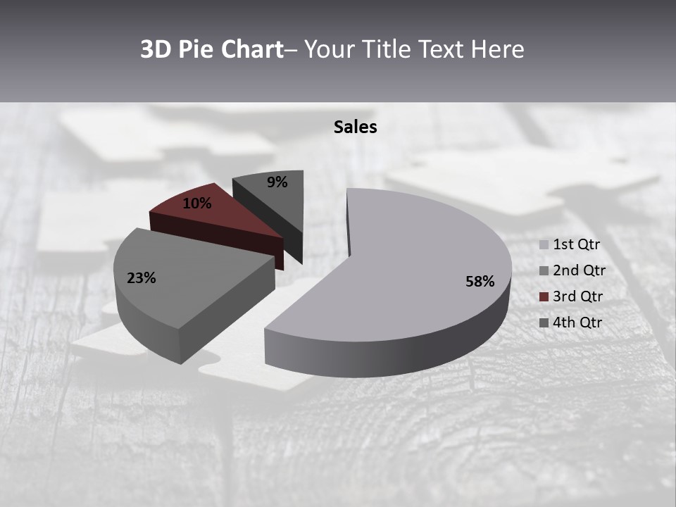 A Group Of Pieces Of A Puzzle On A Wooden Table PowerPoint Template