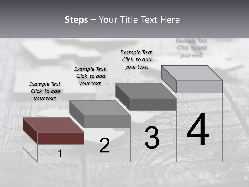 A Group Of Pieces Of A Puzzle On A Wooden Table PowerPoint Template