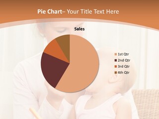 A Woman Feeding A Baby With A Spoon PowerPoint Template