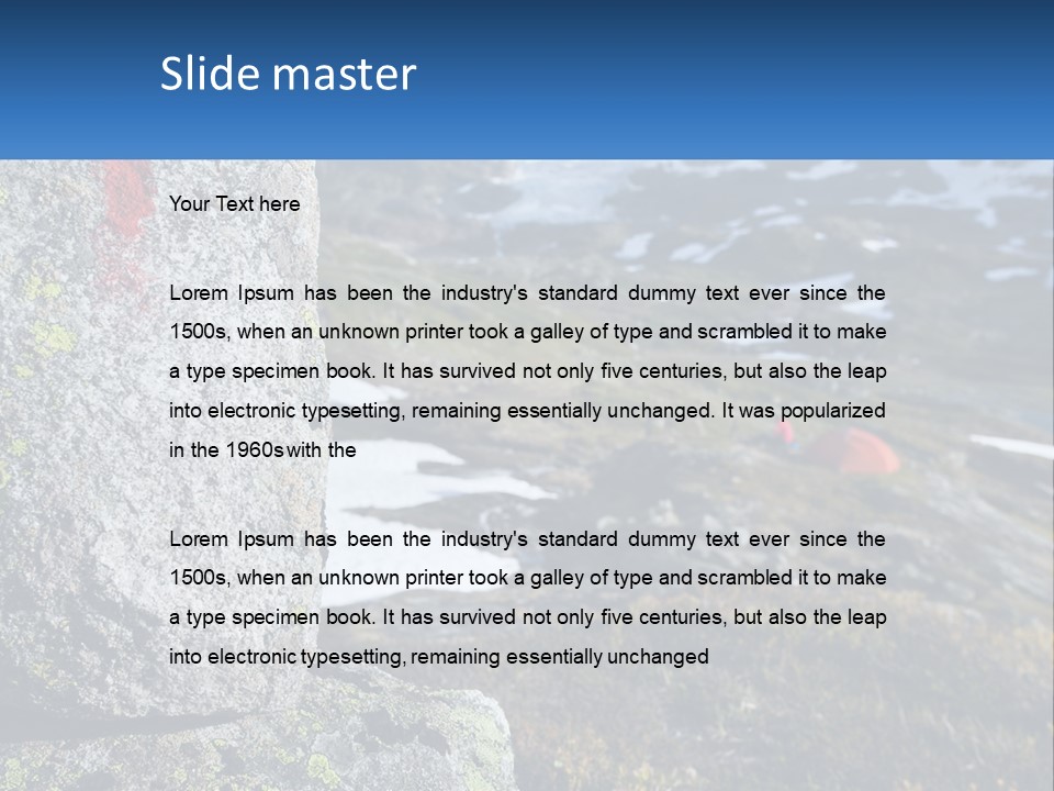 A Large Rock With A Red Cross Painted On It PowerPoint Template