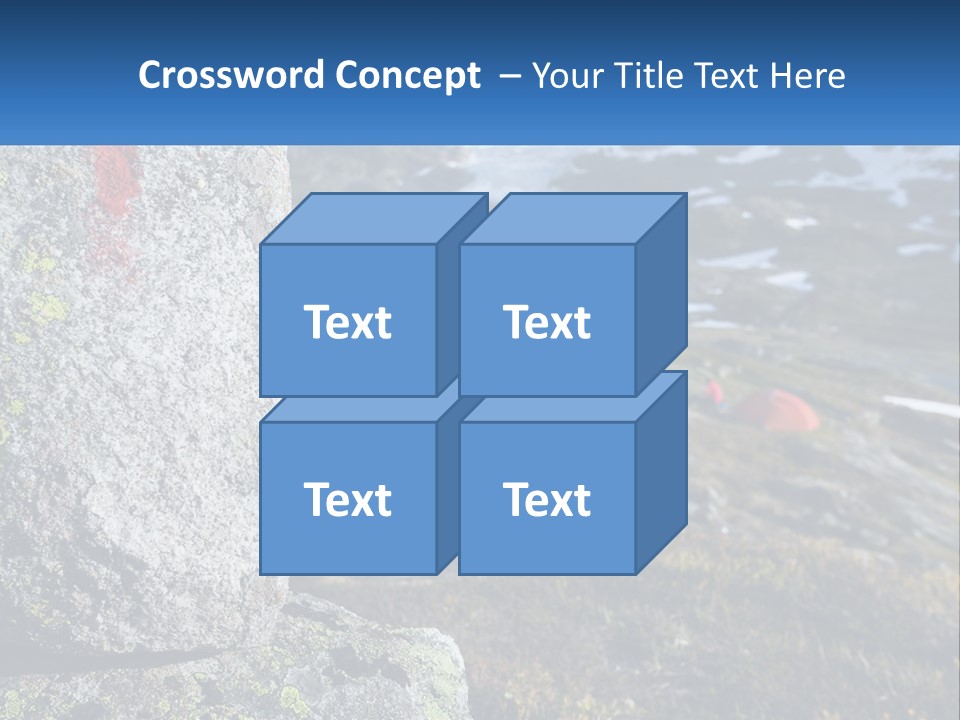 A Large Rock With A Red Cross Painted On It PowerPoint Template