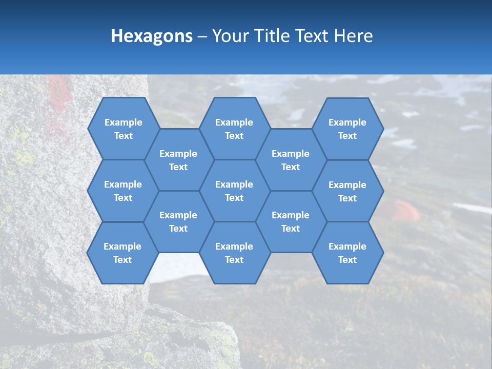 A Large Rock With A Red Cross Painted On It PowerPoint Template