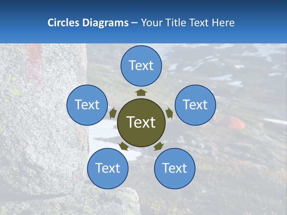 A Large Rock With A Red Cross Painted On It PowerPoint Template