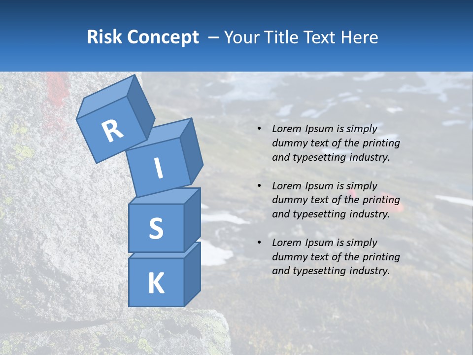 A Large Rock With A Red Cross Painted On It PowerPoint Template