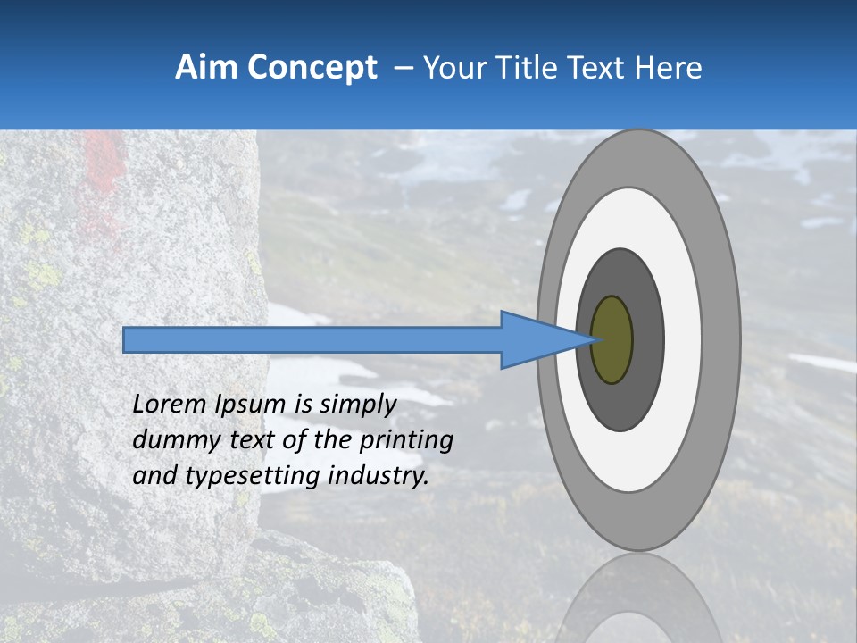 A Large Rock With A Red Cross Painted On It PowerPoint Template