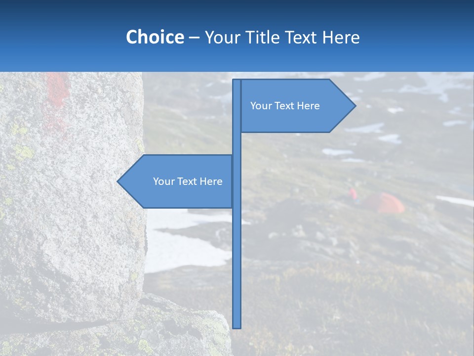 A Large Rock With A Red Cross Painted On It PowerPoint Template