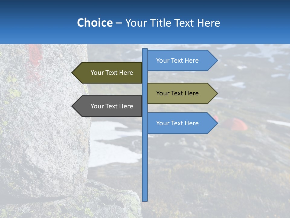 A Large Rock With A Red Cross Painted On It PowerPoint Template