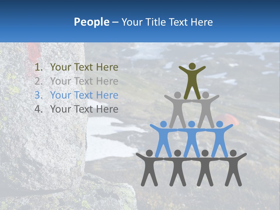 A Large Rock With A Red Cross Painted On It PowerPoint Template