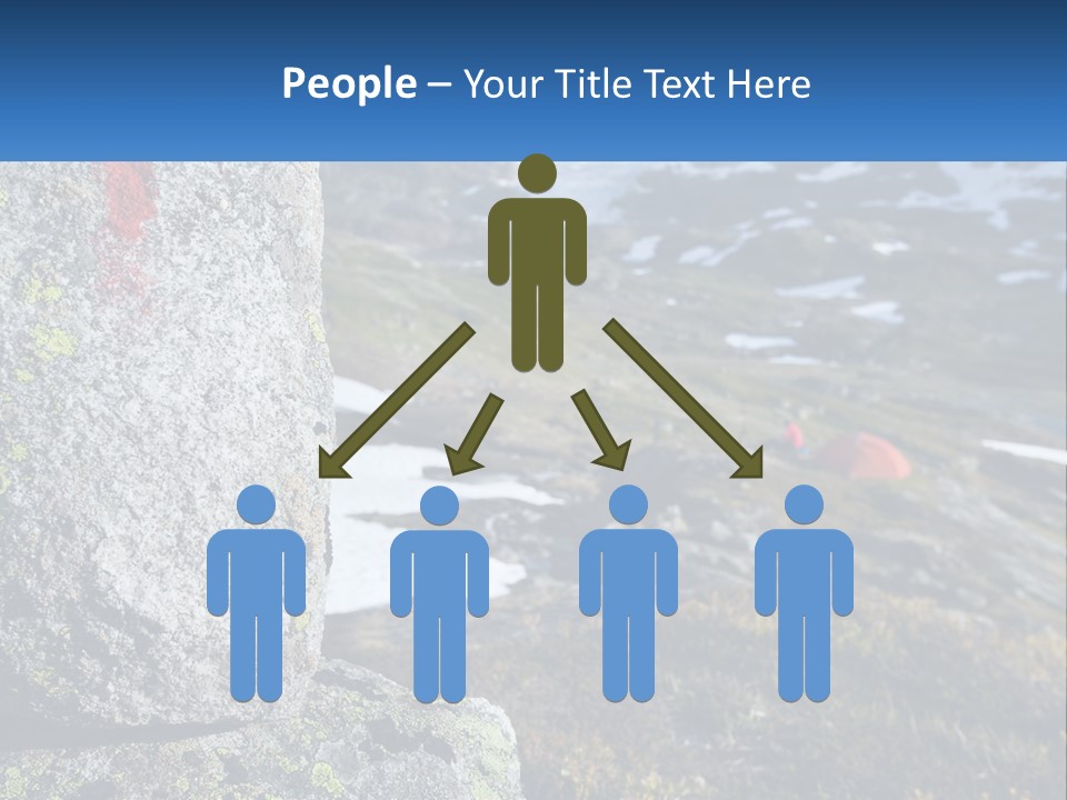 A Large Rock With A Red Cross Painted On It PowerPoint Template