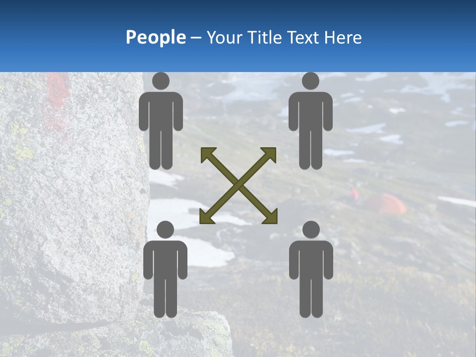 A Large Rock With A Red Cross Painted On It PowerPoint Template