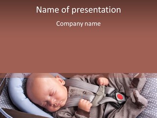 A Baby Is Sleeping In A Car Seat PowerPoint Template