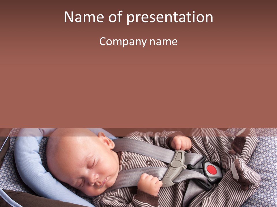 A Baby Is Sleeping In A Car Seat PowerPoint Template