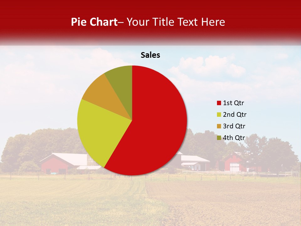 A Farm With A Red Barn And Silo In The Background PowerPoint Template