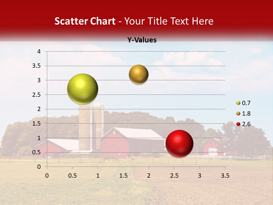 A Farm With A Red Barn And Silo In The Background PowerPoint Template