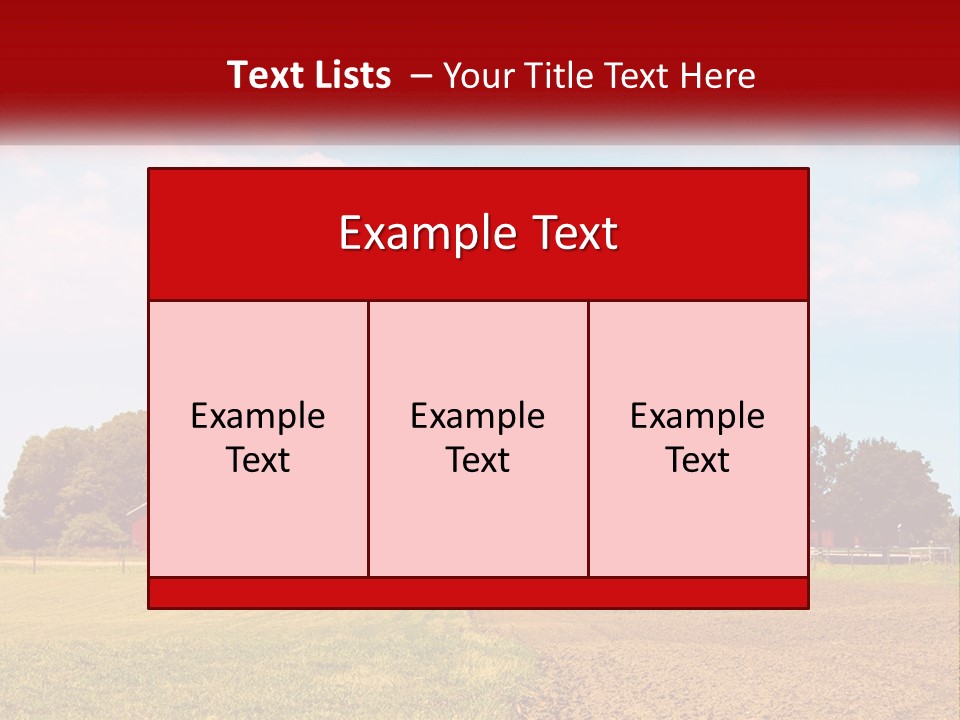 A Farm With A Red Barn And Silo In The Background PowerPoint Template