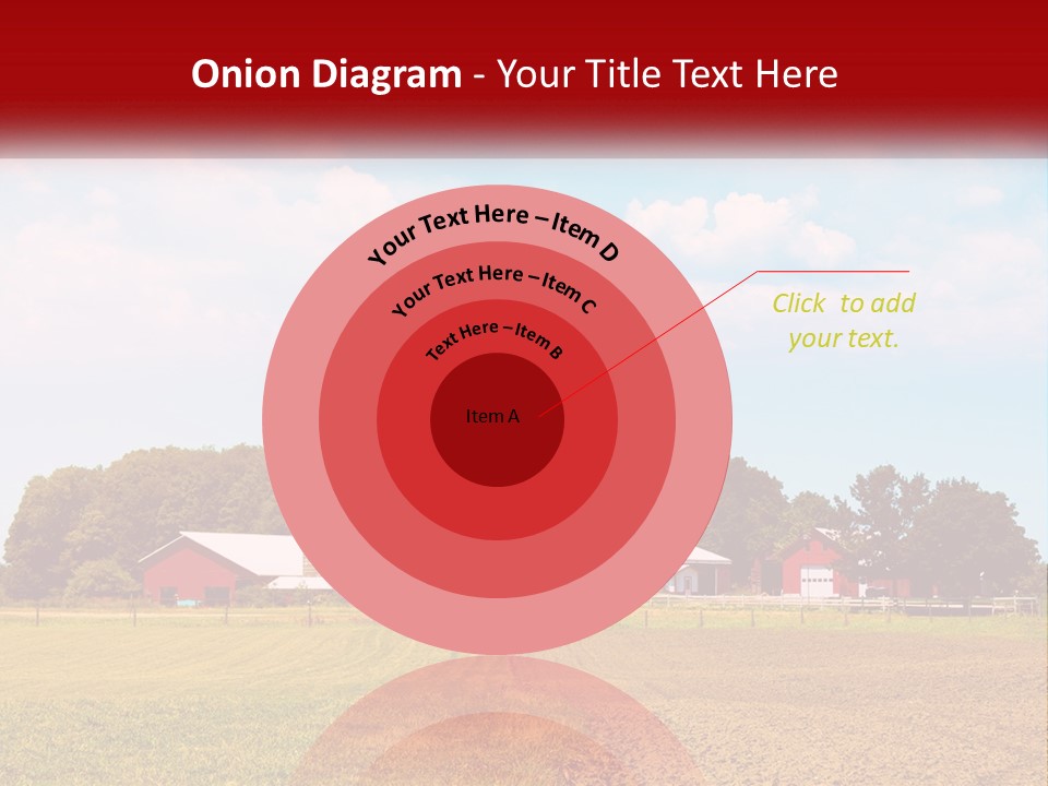 A Farm With A Red Barn And Silo In The Background PowerPoint Template