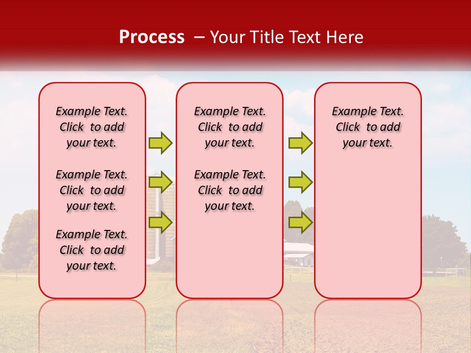 A Farm With A Red Barn And Silo In The Background PowerPoint Template